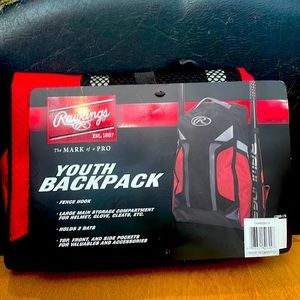 NWT Rawlings Youth Baseball Backback- Brand New